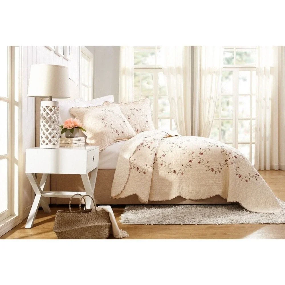 Better Homes & Gardens Hannalore 2-Piece Standard Shams Pair Cotton Ivory Floral